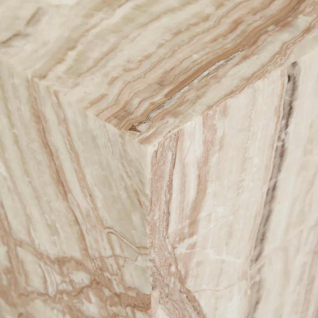 Elle Block Low Plinth Onyx Travertine