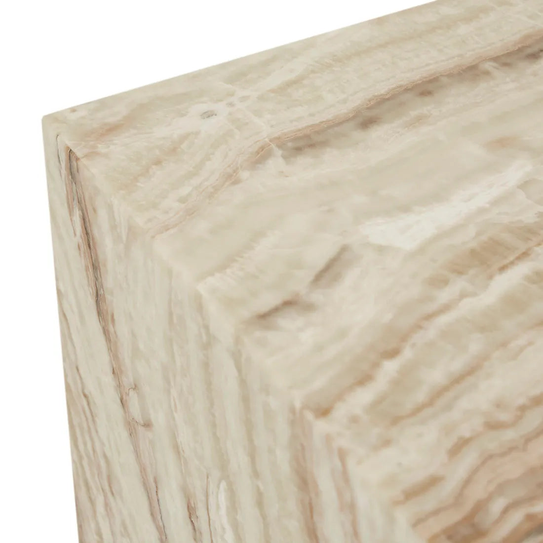 Elle Block Low Plinth Onyx Travertine