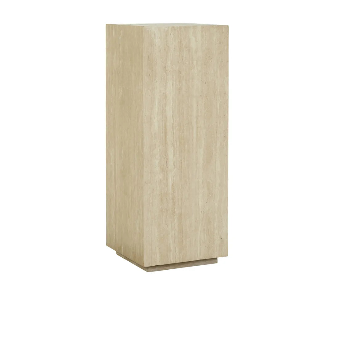 Elle Block Tall Plinth Natural Travertine