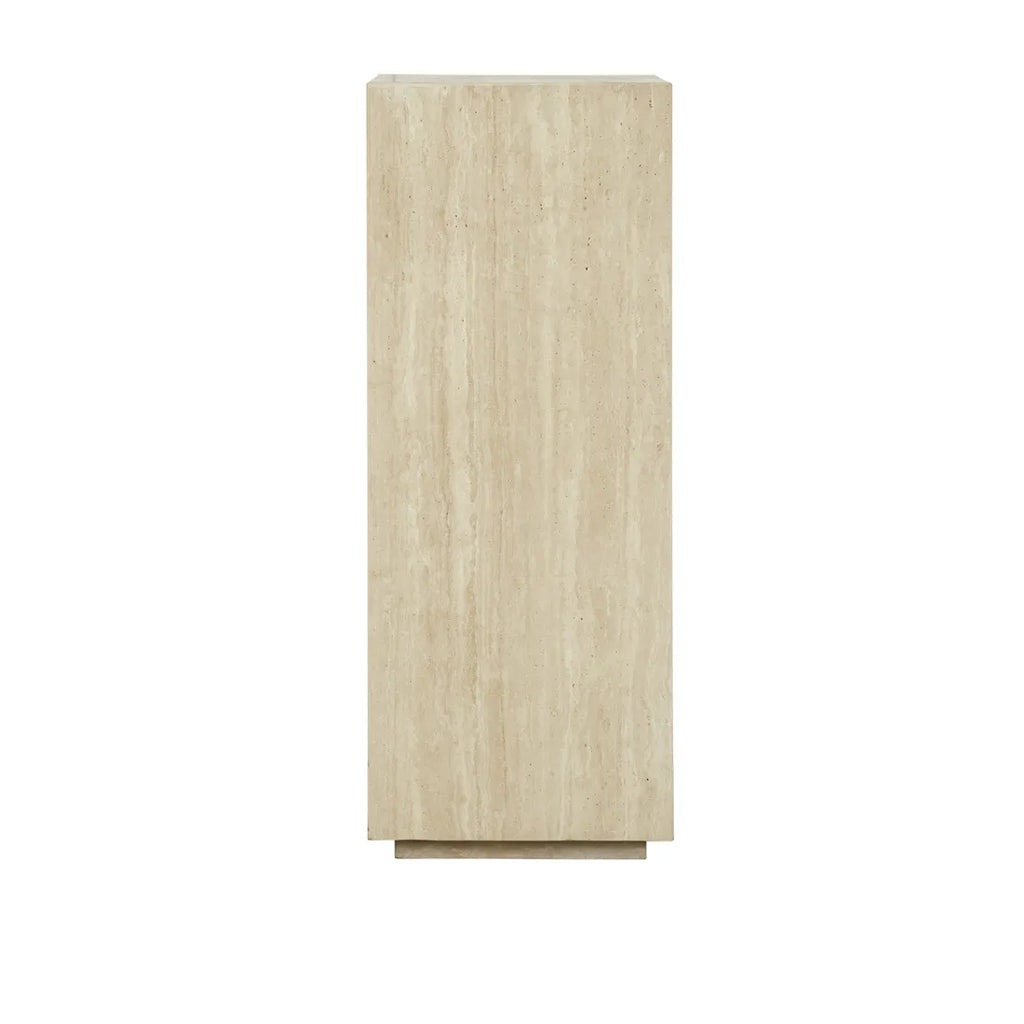 Elle Block Tall Plinth Natural Travertine