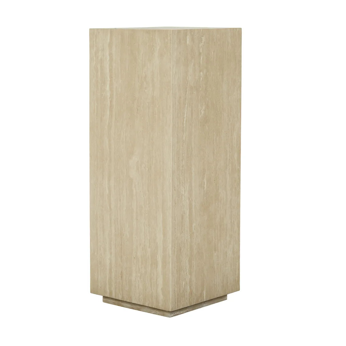 Elle Block Tall Plinth Natural Travertine