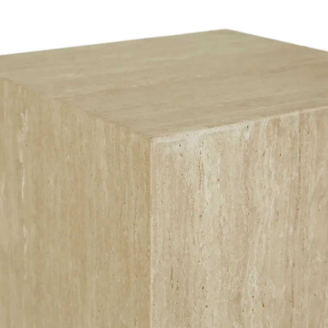 Elle Block Tall Plinth Natural Travertine
