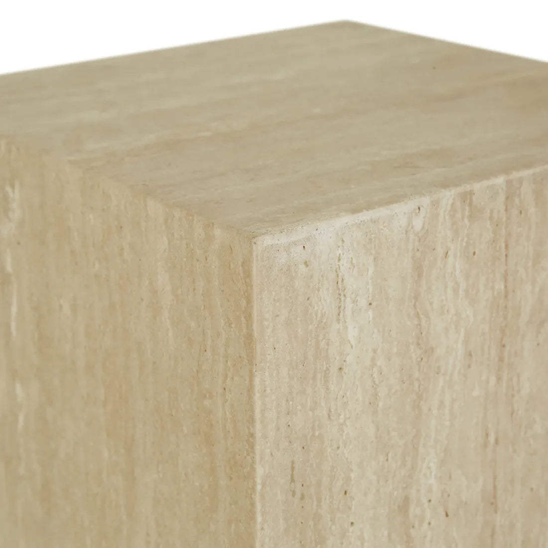 Elle Block Tall Plinth Natural Travertine