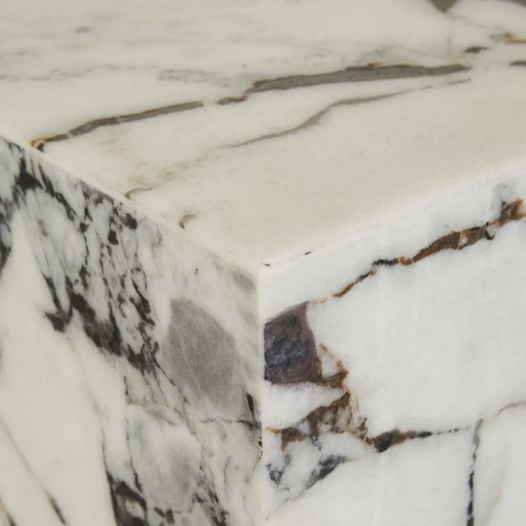 Elle Block Tall Plinth Matt Ocean Marble