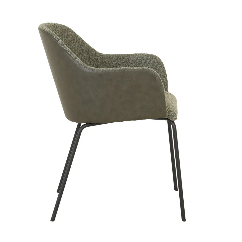 Riley Dining Armchair Moss Tweed