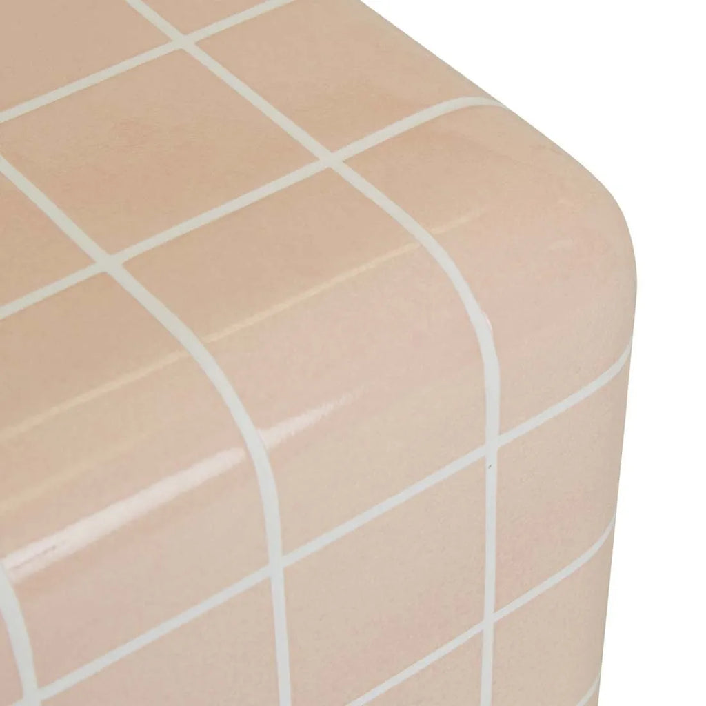 Seville Tile Side Table Pink and White
