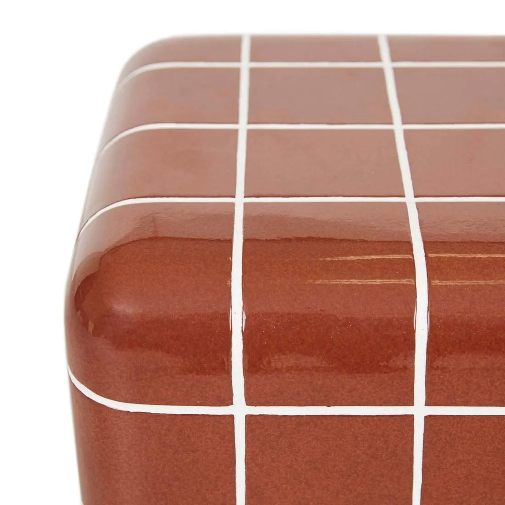 Seville Tile Side Table Red Glaze