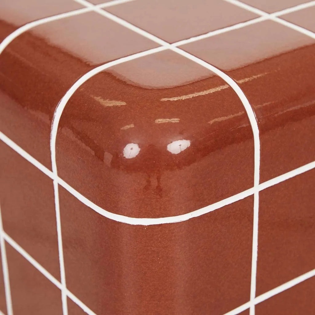 Seville Tile Side Table Red Glaze
