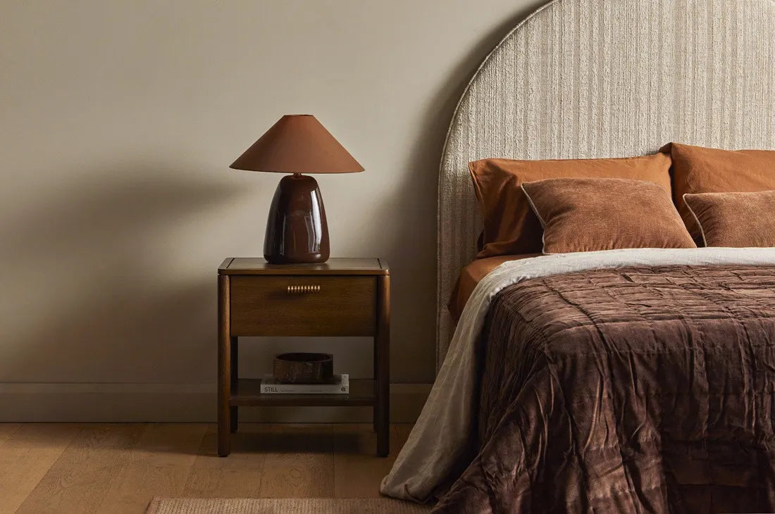 Madrid Arch Bedhead Double Natural Stripe