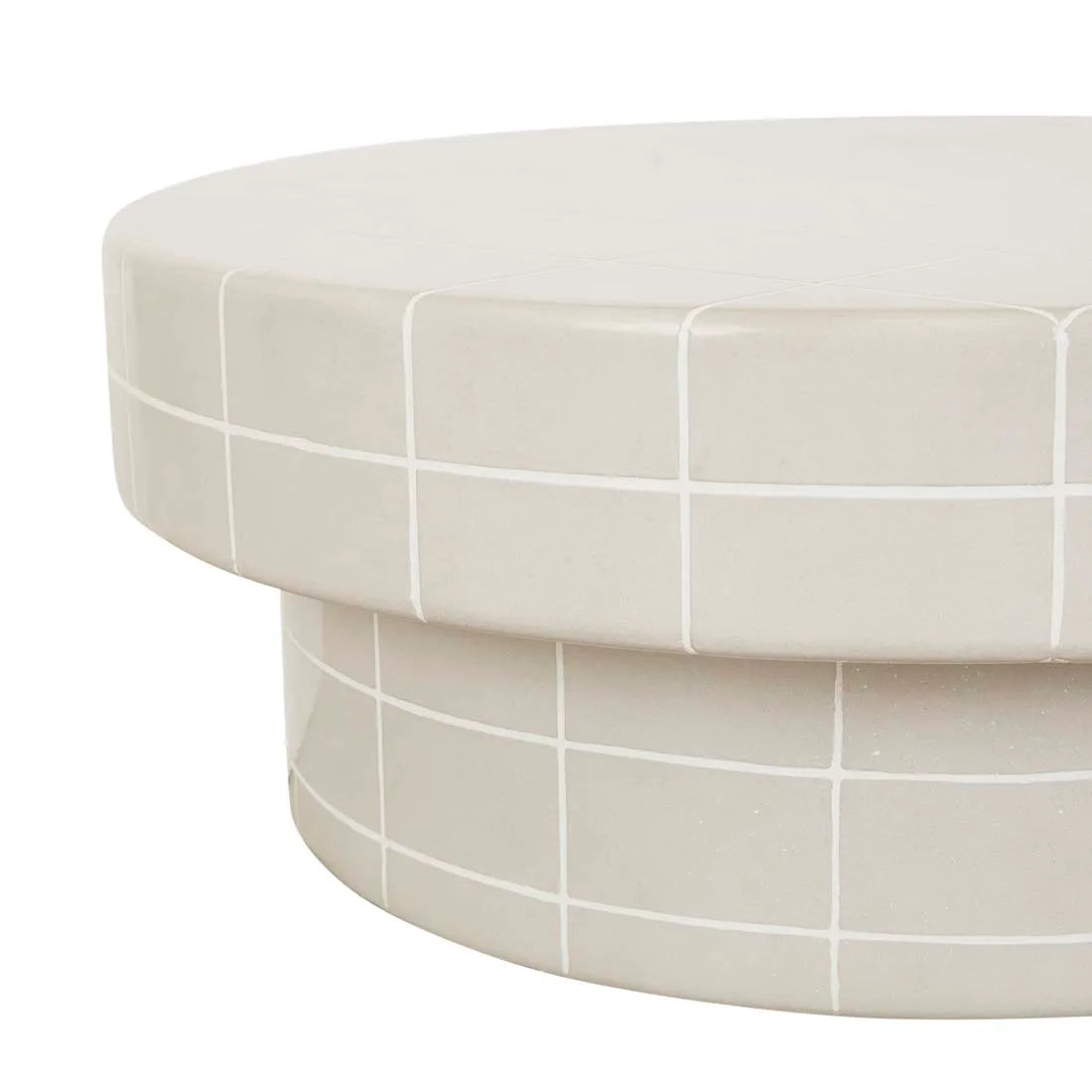 Seville Tile Coffee Table Round Pearl White
