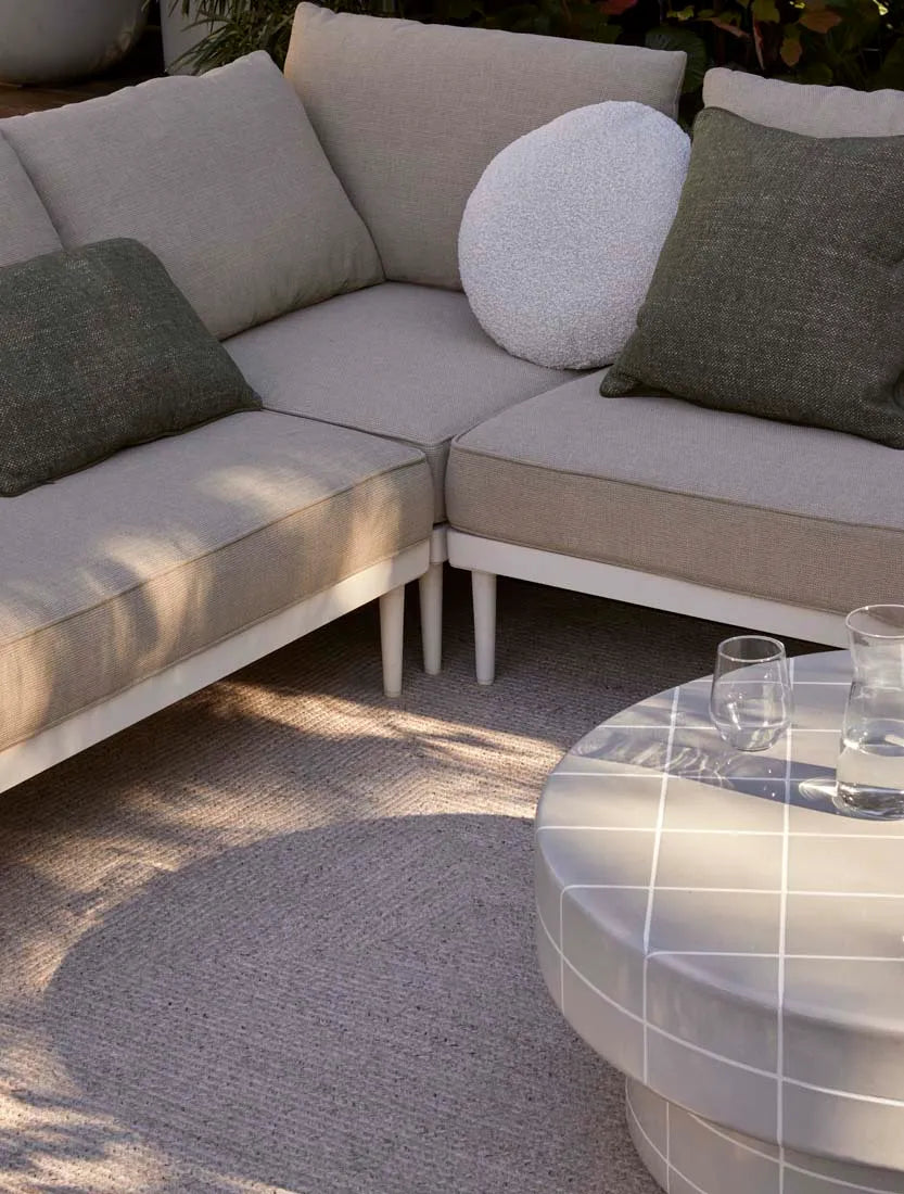 Seville Tile Coffee Table Round Pearl White