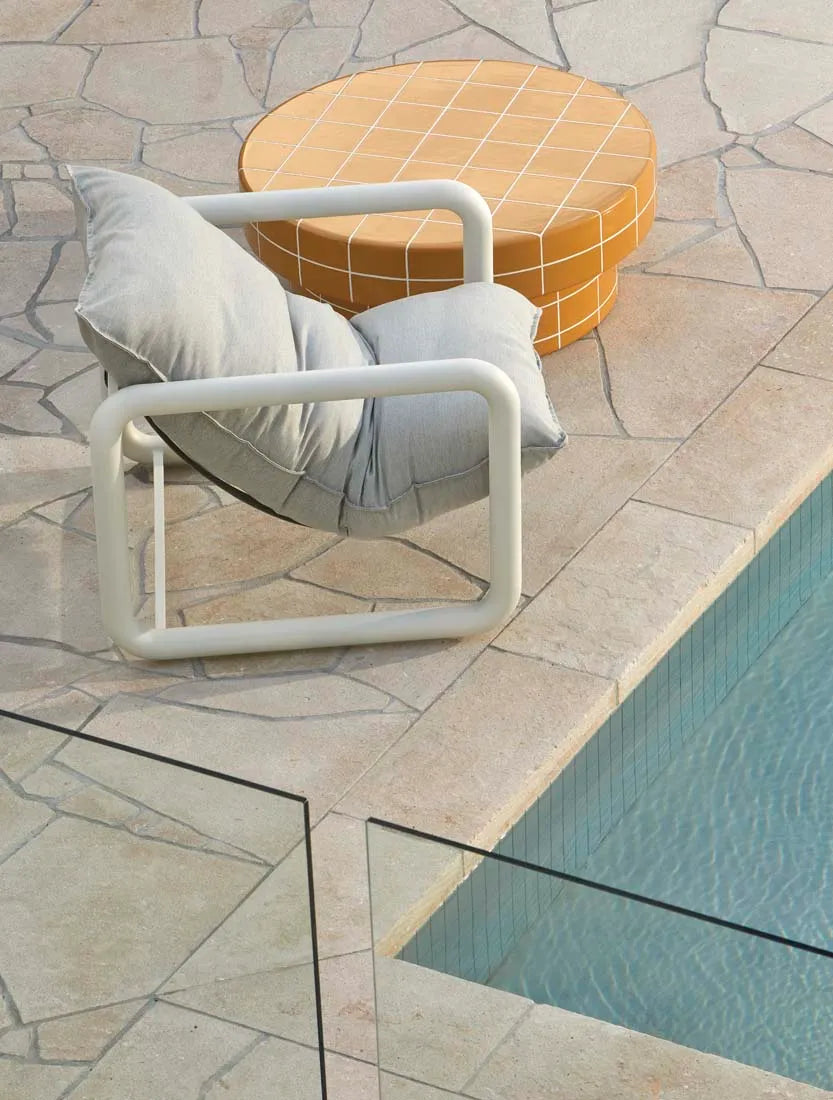 Seville Tile Coffee Table Round Pearl White