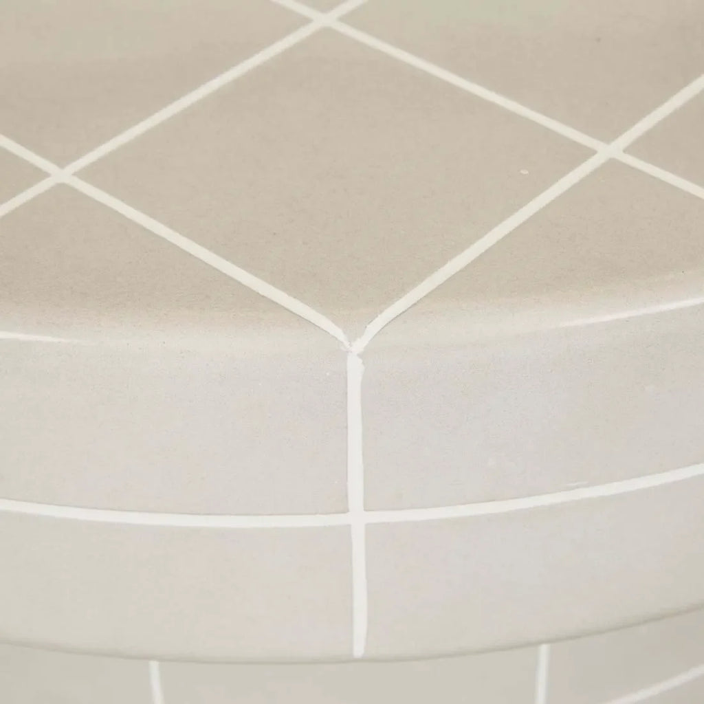 Seville Tile Coffee Table Round Pearl White