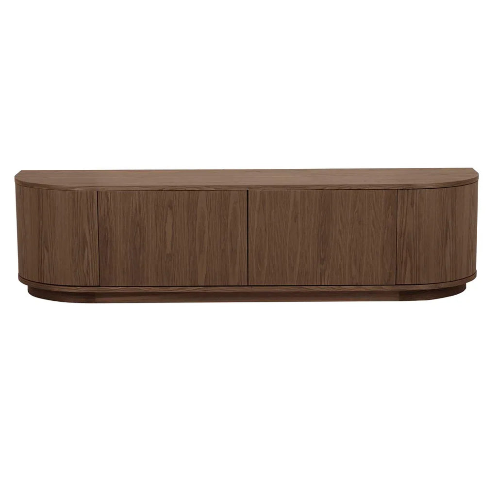 Oberon Crescent Entertainment Unit Smoked Ash 1800mm