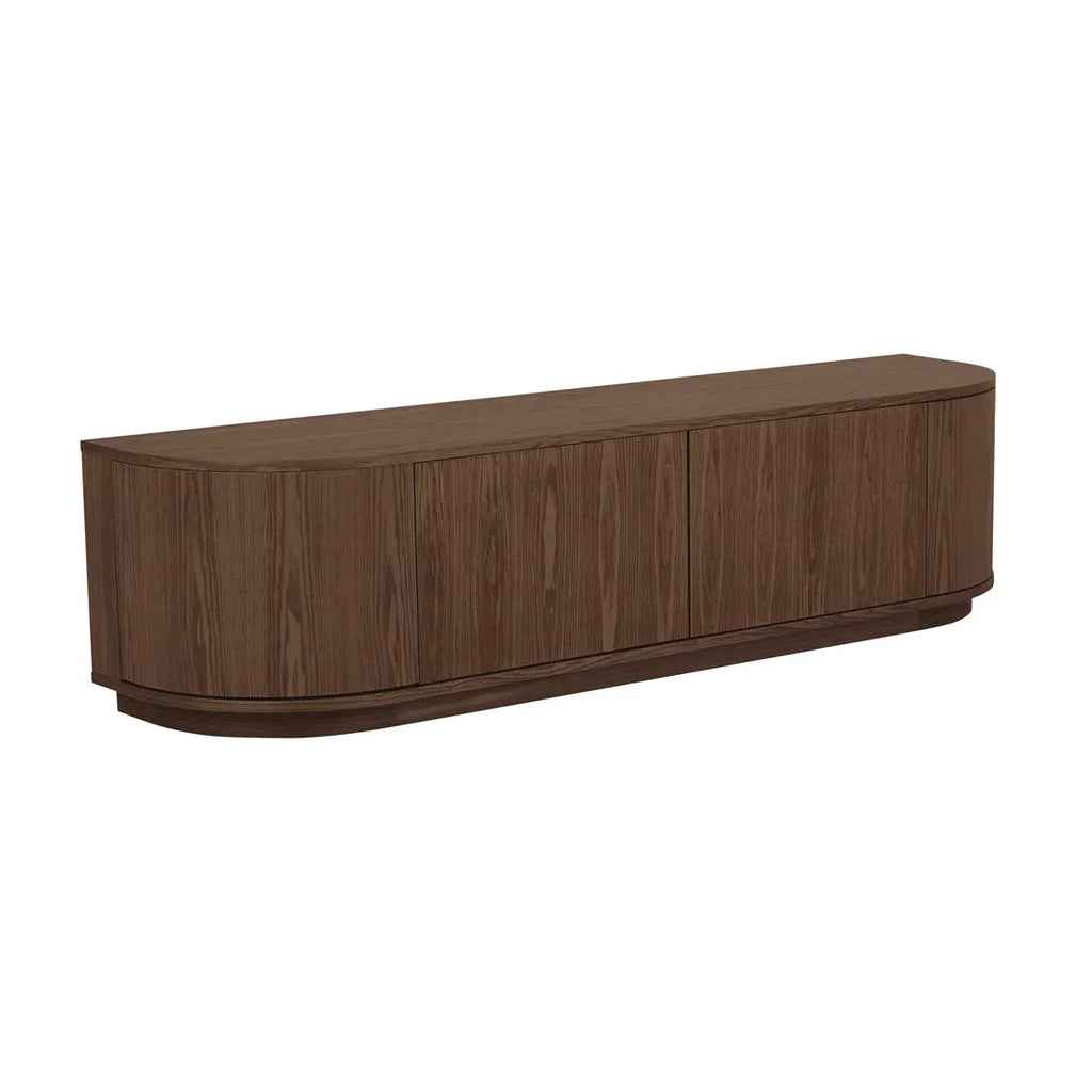 Oberon Crescent Entertainment Unit Smoked Ash 1800mm