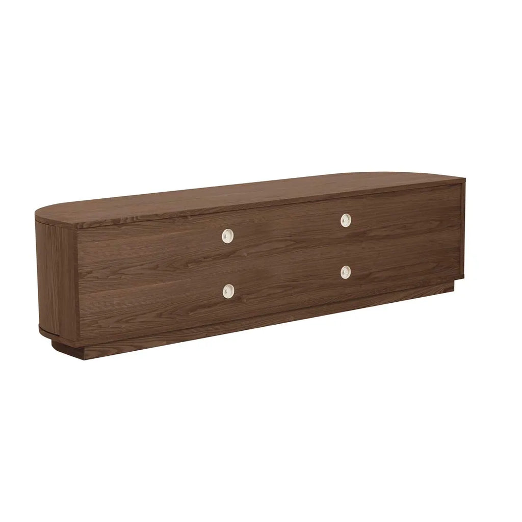 Oberon Crescent Entertainment Unit Smoked Ash 1800mm