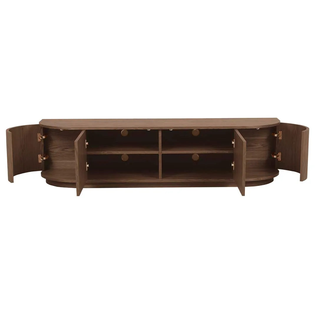 Oberon Crescent Entertainment Unit Smoked Ash 1800mm