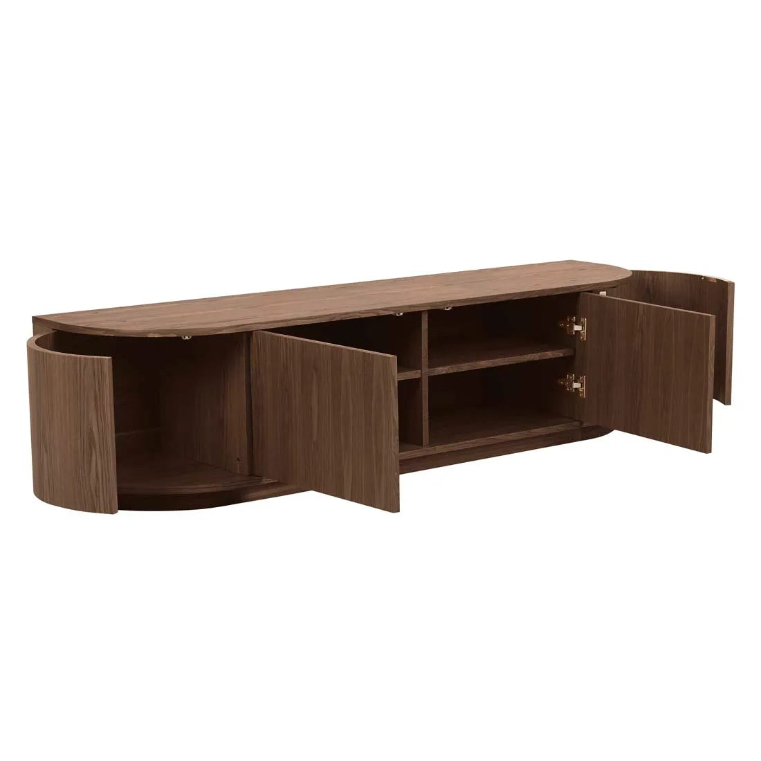 Oberon Crescent Entertainment Unit Smoked Ash 1800mm