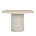 Seville Tile Dining Table Round Pearl White