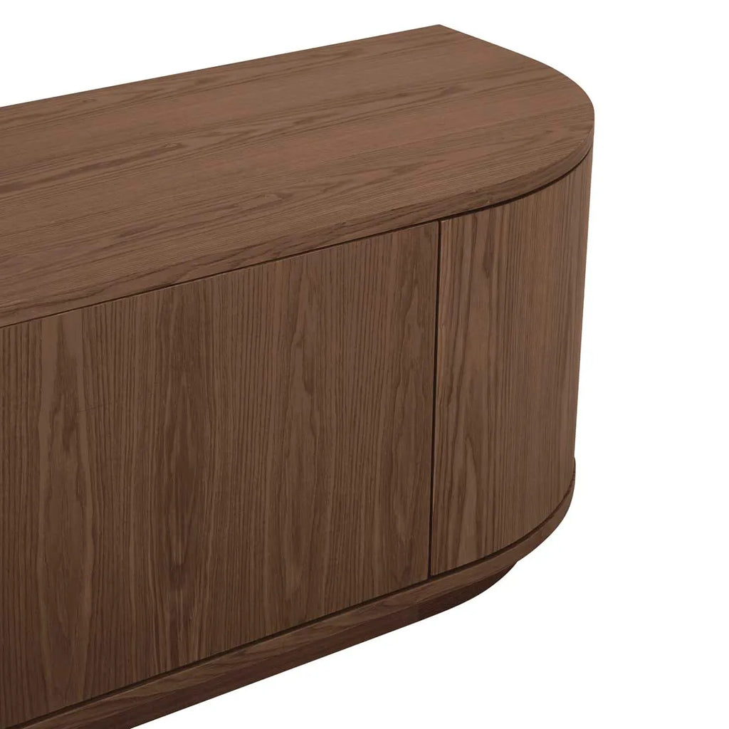 Oberon Crescent Entertainment Unit Smoked Ash 1800mm