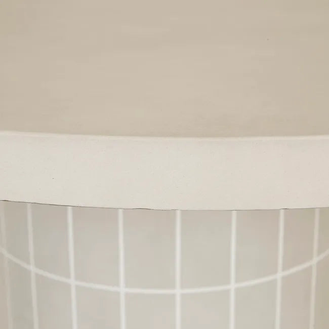 Seville Tile Dining Table Round Pearl White