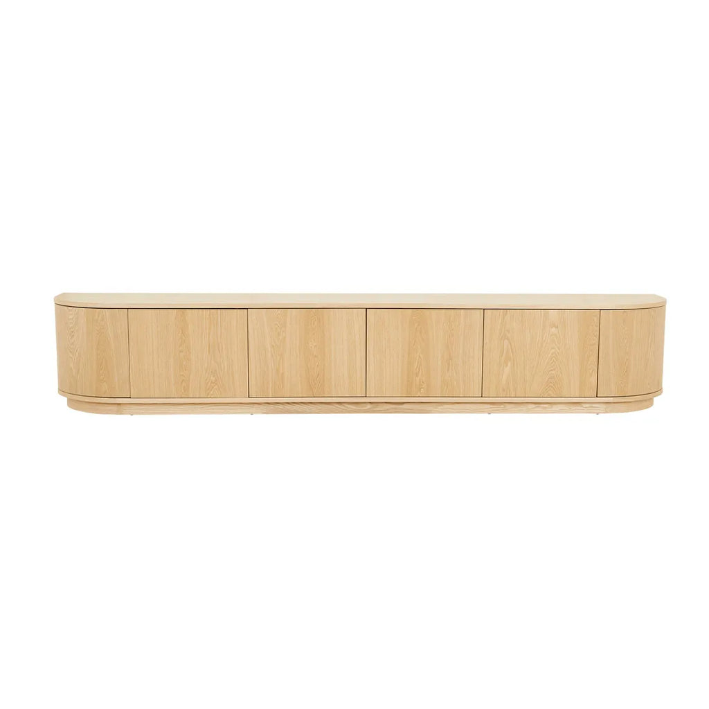Oberon Crescent Entertainment Unit Natural 2580mm