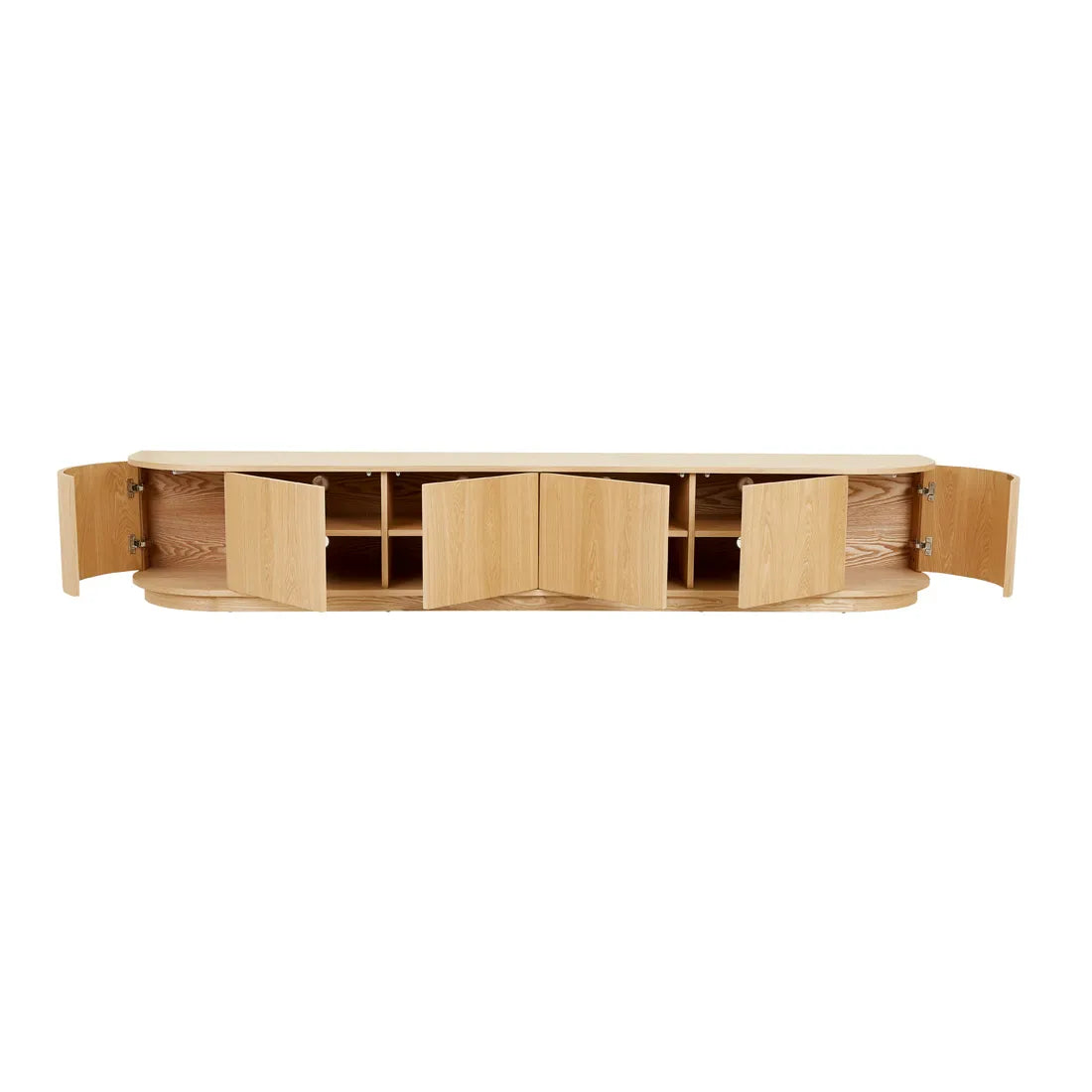 Oberon Crescent Entertainment Unit Natural 2580mm