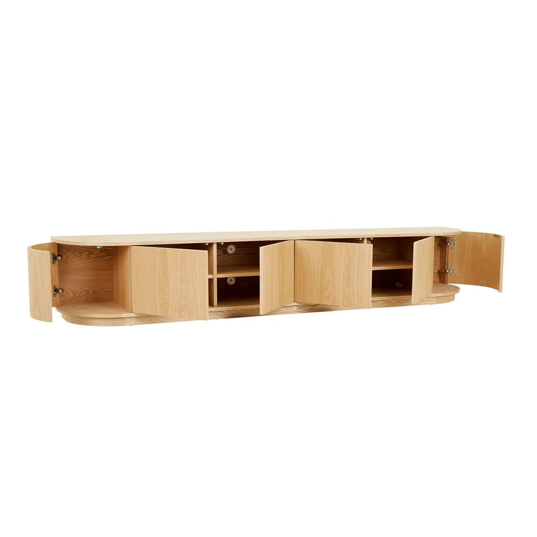 Oberon Crescent Entertainment Unit Natural 2580mm