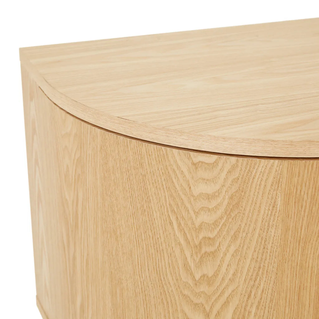 Oberon Crescent Entertainment Unit Natural 2580mm