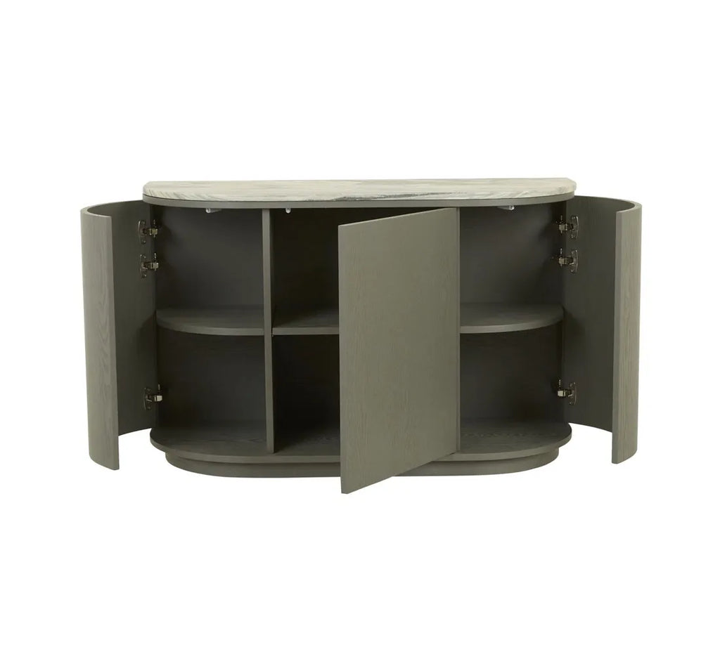 Oberon Crescent Marble Storage Unit Thyme