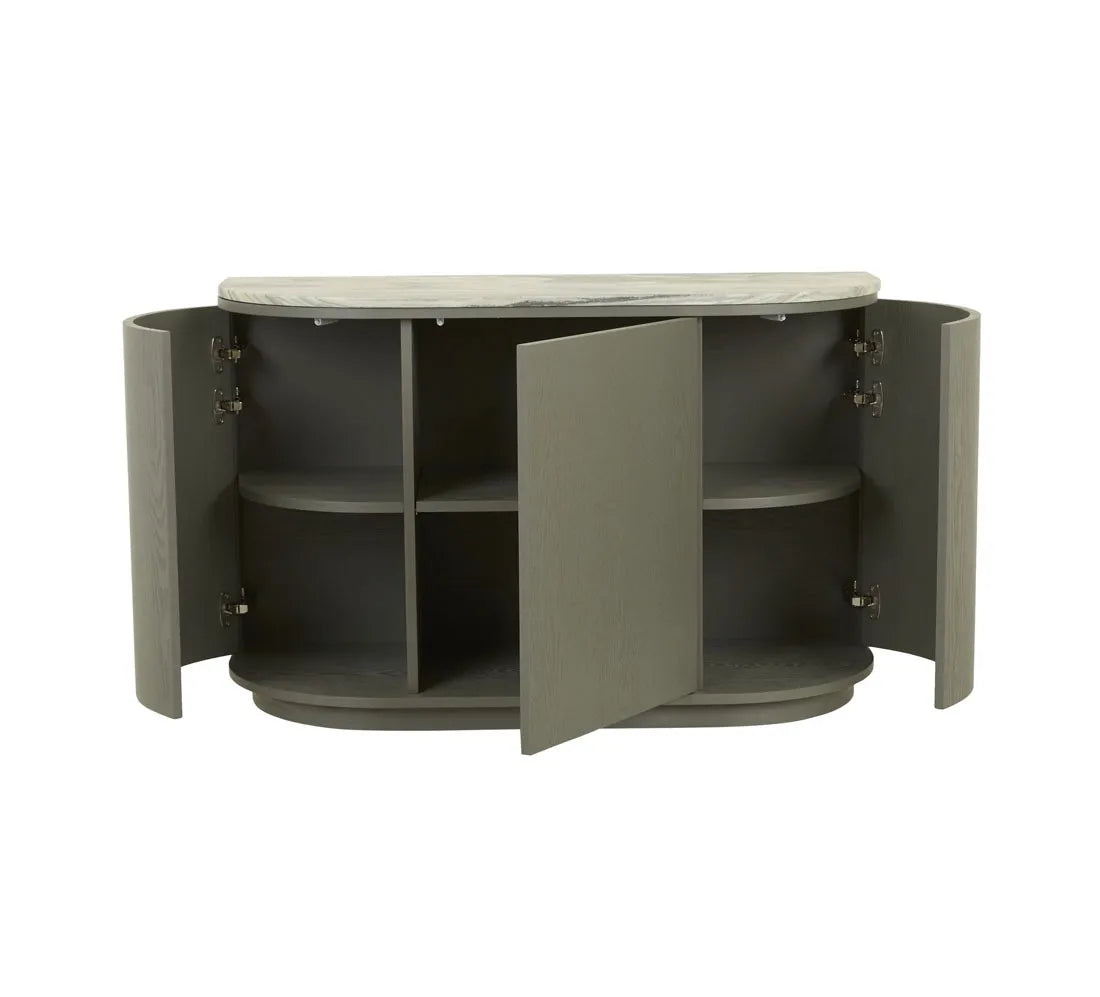 Oberon Crescent Marble Storage Unit Thyme