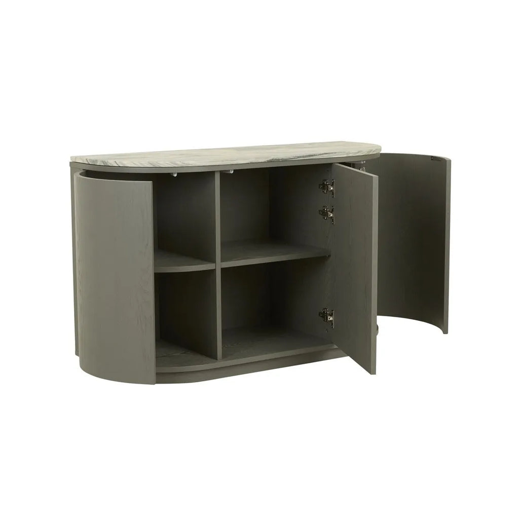 Oberon Crescent Marble Storage Unit Thyme