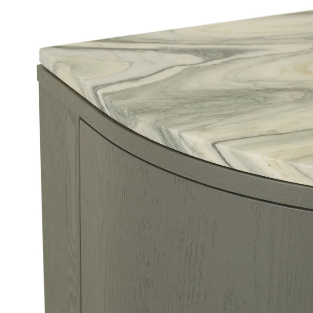 Oberon Crescent Marble Storage Unit Thyme