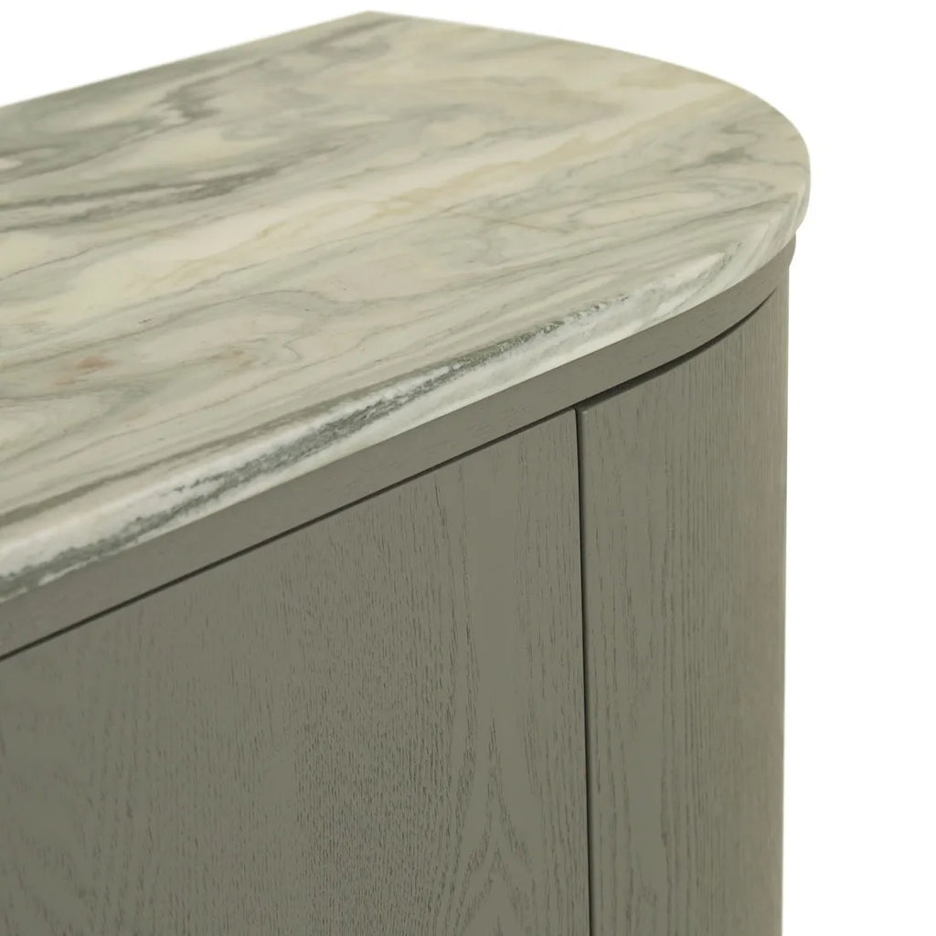 Oberon Crescent Marble Storage Unit Thyme