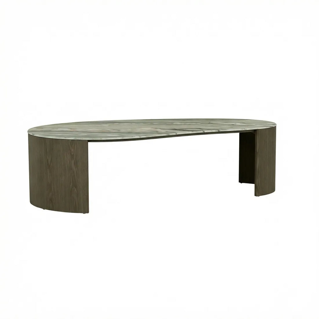 Oberon Curve Marble Coffee Table Thyme