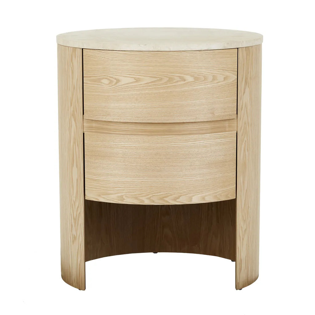 Oberon Lune Marble Bedside Natural