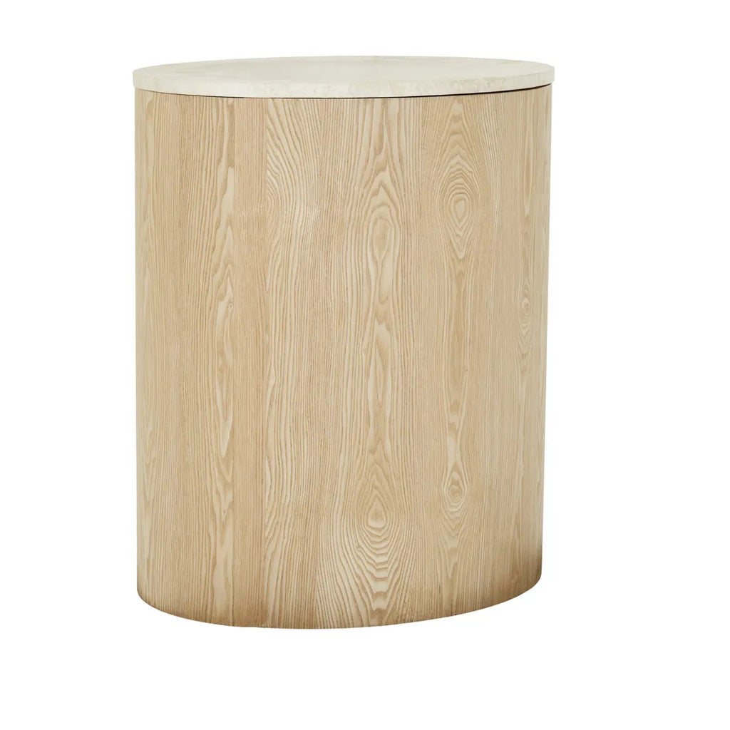 Oberon Lune Marble Bedside Natural