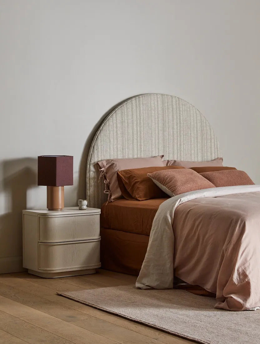 Madrid Arch Bedhead Double Natural Stripe