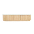 Oberon Crescent Marble Entertainment Unit Natural 2100mm