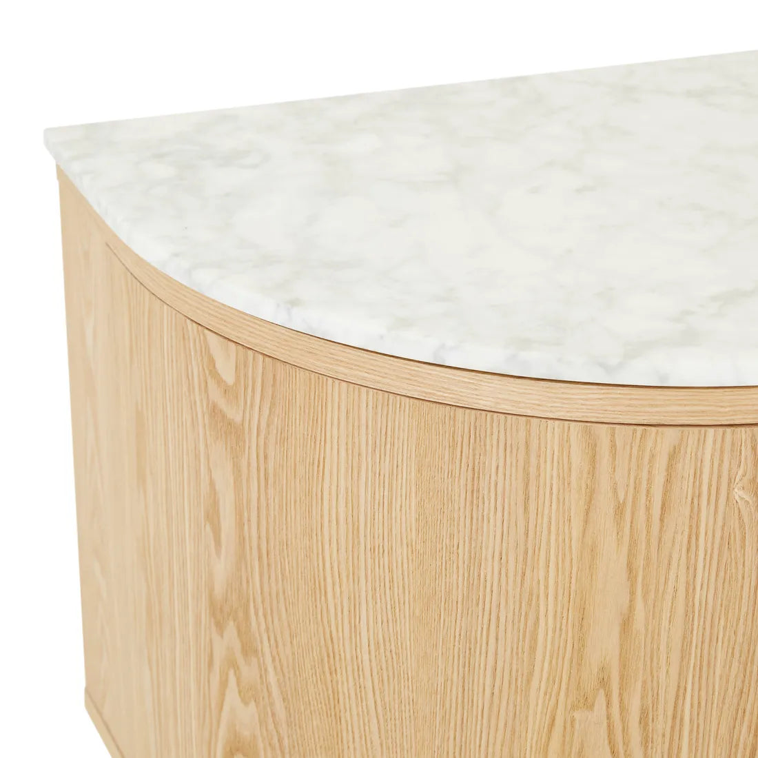 Oberon Crescent Marble Entertainment Unit Natural 2100mm