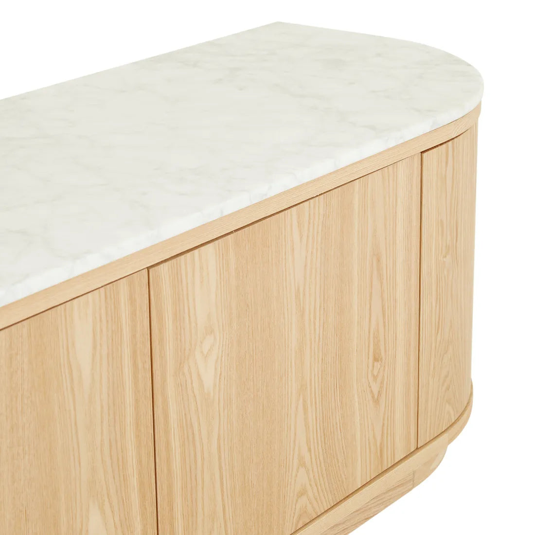 Oberon Crescent Marble Entertainment Unit Natural 2100mm