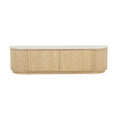 Oberon Crescent Marble Entertainment Unit Natural 1800mm