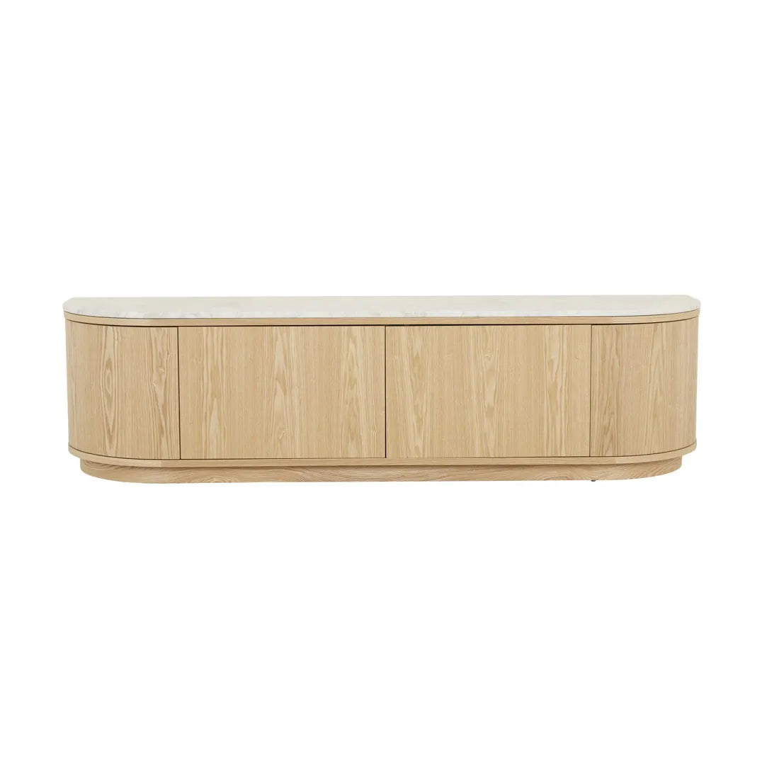 Oberon Crescent Marble Entertainment Unit Natural 1800mm