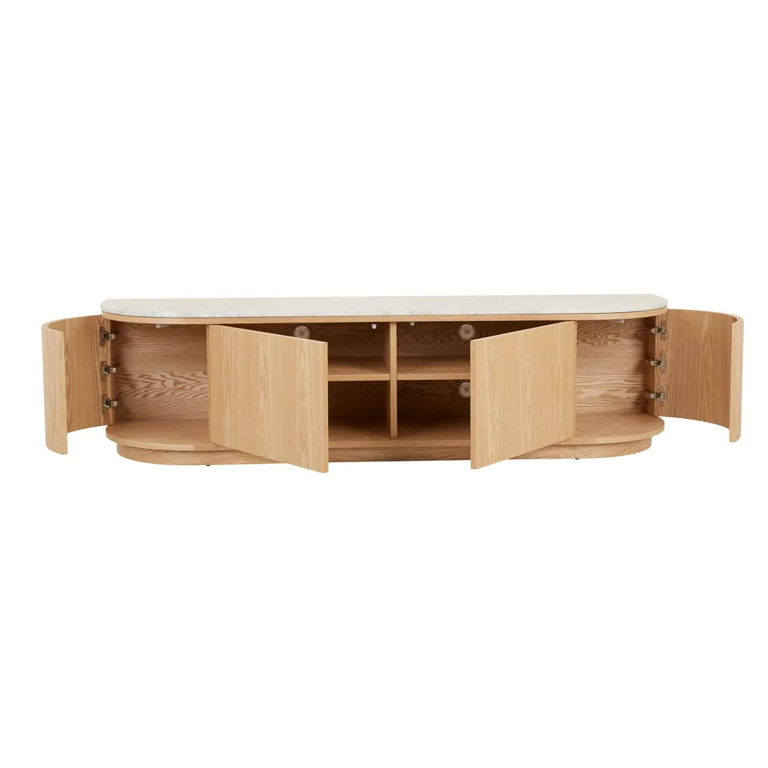 Oberon Crescent Marble Entertainment Unit Natural 1800mm