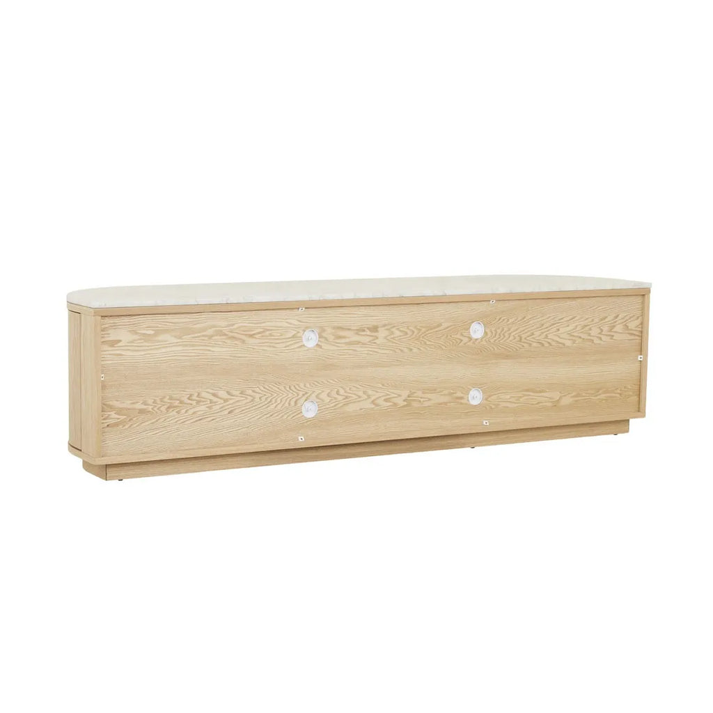 Oberon Crescent Marble Entertainment Unit Natural 1800mm