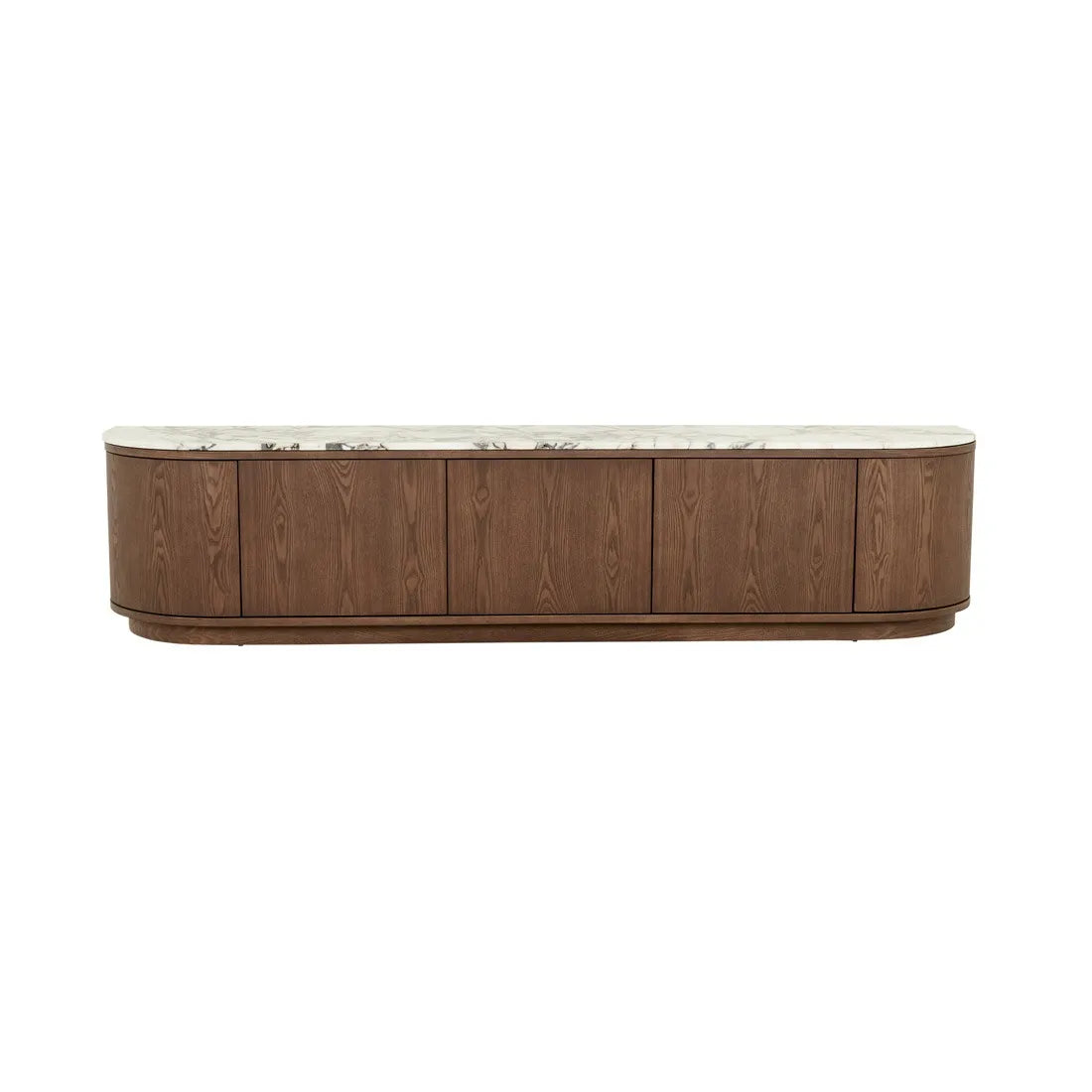Oberon Crescent Marble Entertainment Unit Smoked Ash 1800mm