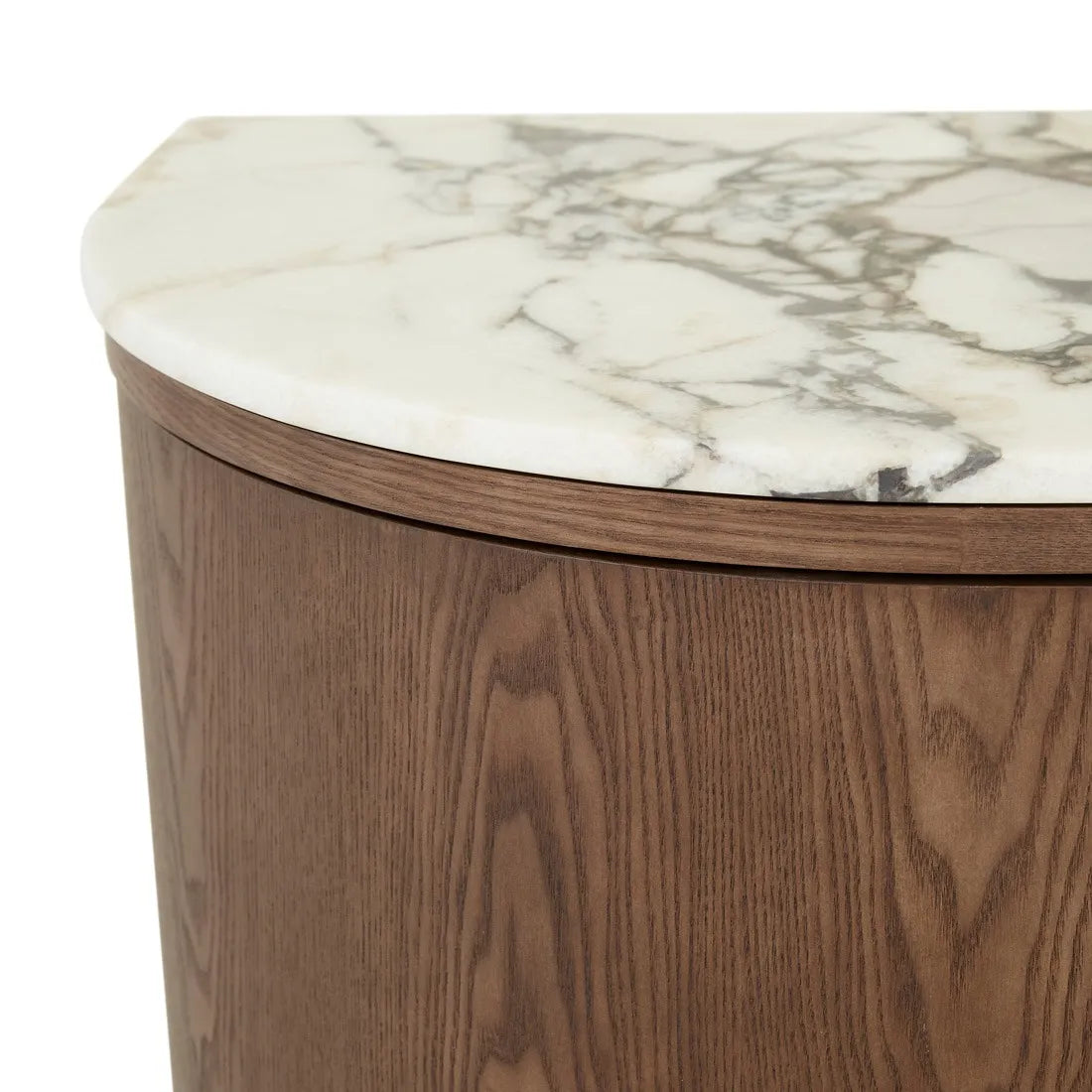 Oberon Crescent Marble Entertainment Unit Smoked Ash 1800mm