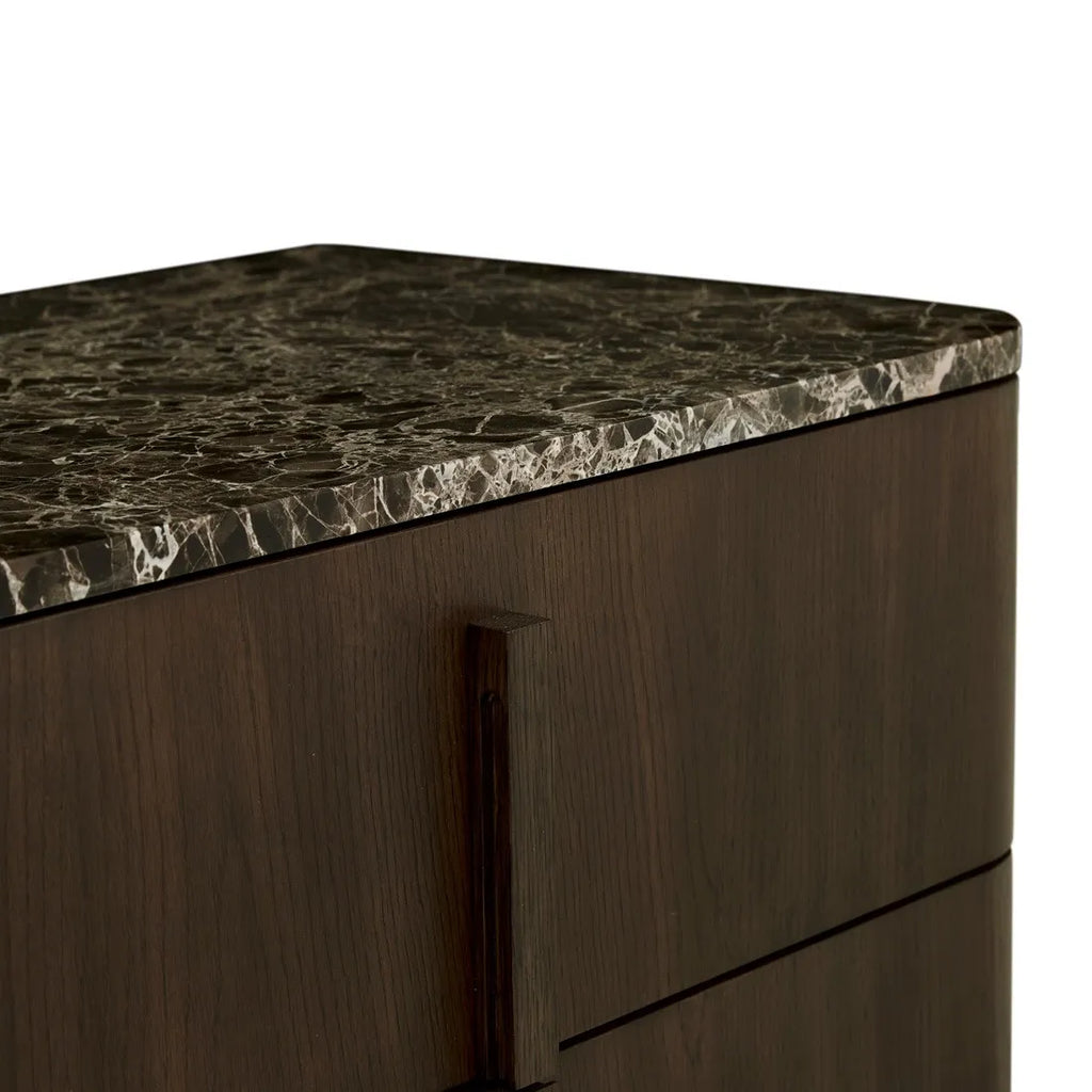 Billie Marble Buffet Marble Bedside Chocolate