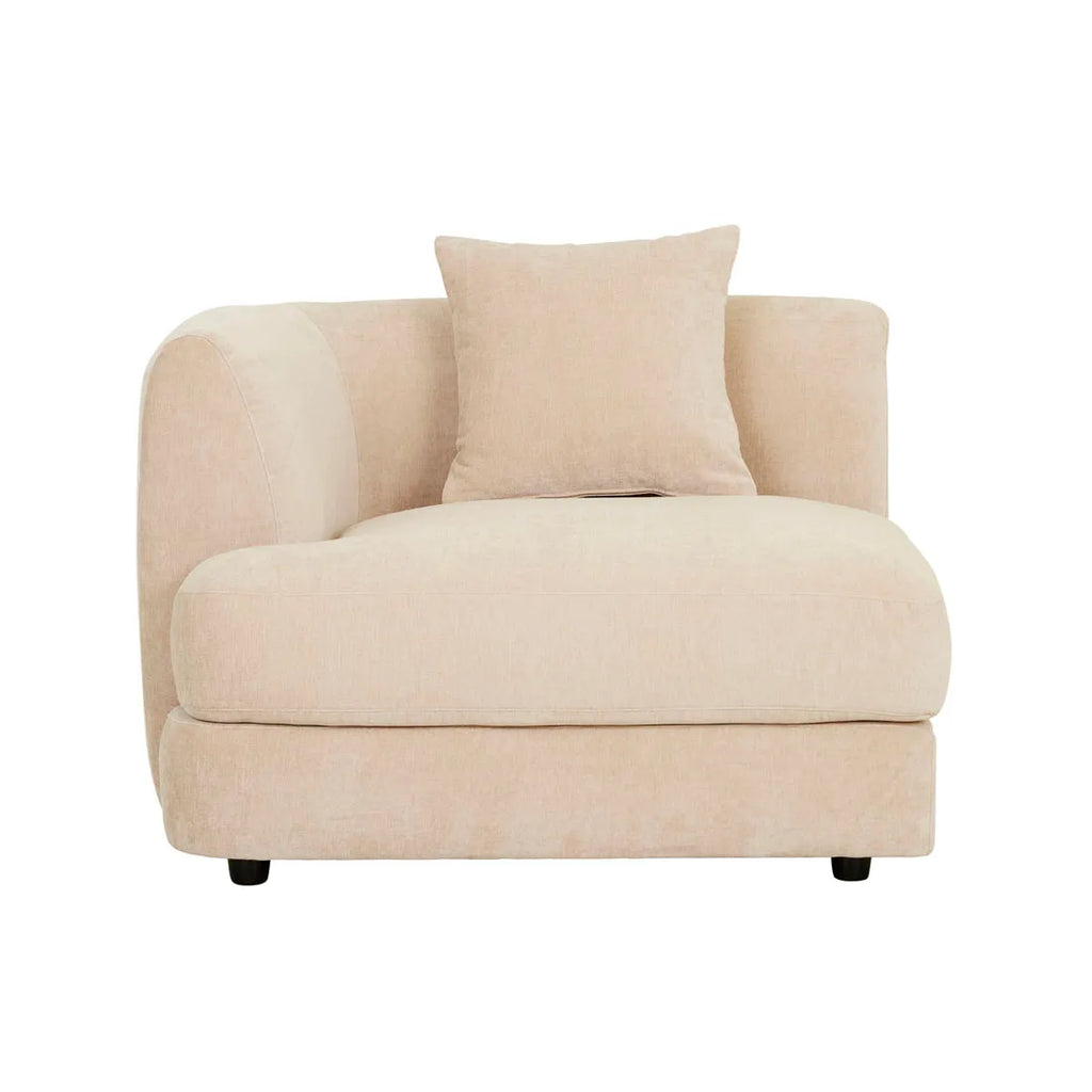 Madrid Curve Left Arm Sofa Soft Wheat