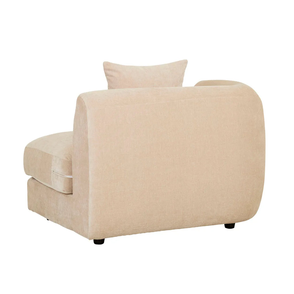 Madrid Curve Left Arm Sofa Soft Wheat